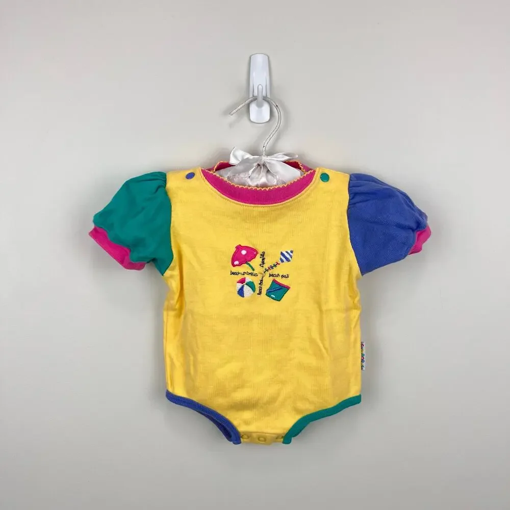 Vintage Gymboree Color Block Beach Bodysuit Romper Newborn 3-6 Months